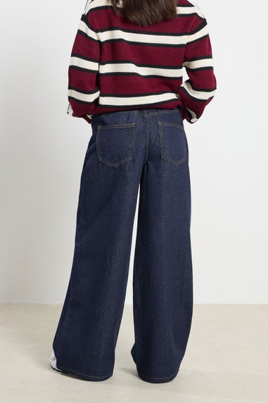 PixieGirl Petite Indigo Blue Stretch Wide Leg Jeans