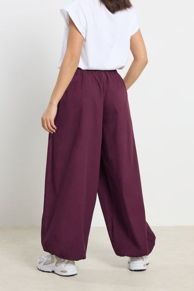PixieGirl Petite Plum Purple Poplin Balloon Trousers