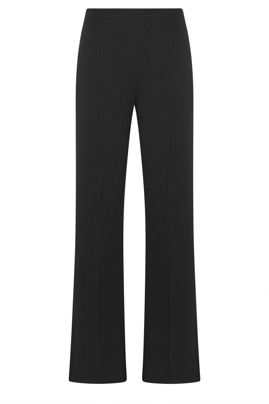 Long Tall Sally Black Textured Seam Front Wide Leg Trousers