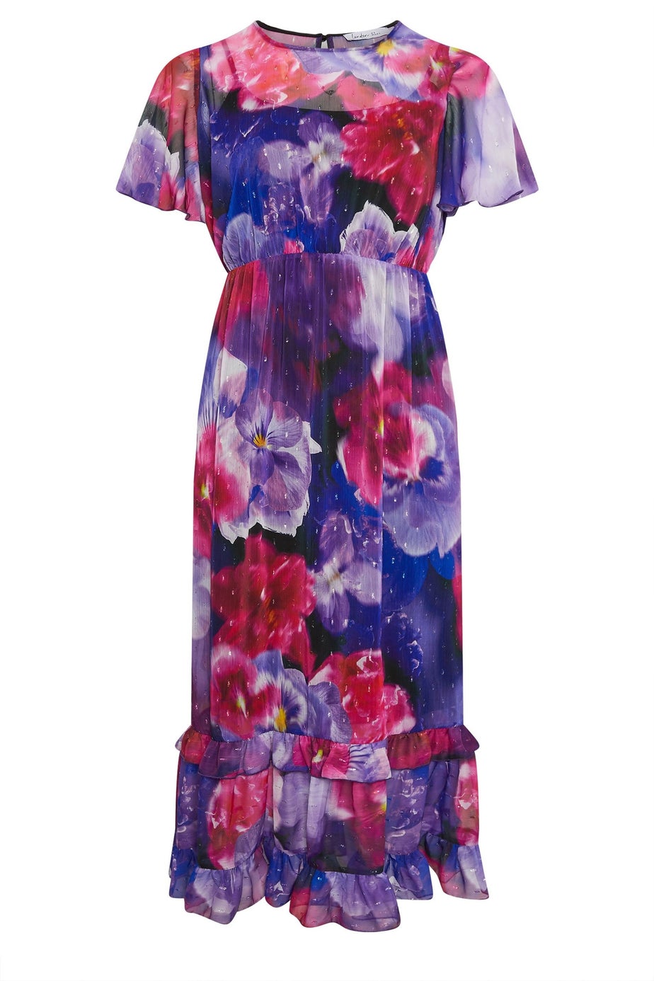 Yours London Curve Purple Floral Print Maxi Smock Dress