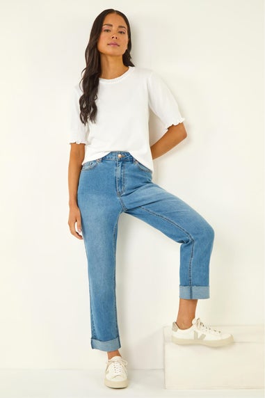Roman Denim Petite Turn Up Pocket Jeans