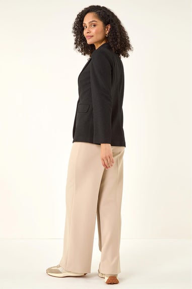 Roman Black Textured Pocket Stretch Jacket