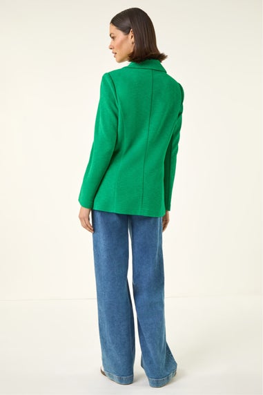 Roman Green Textured Pocket Stretch Jacket