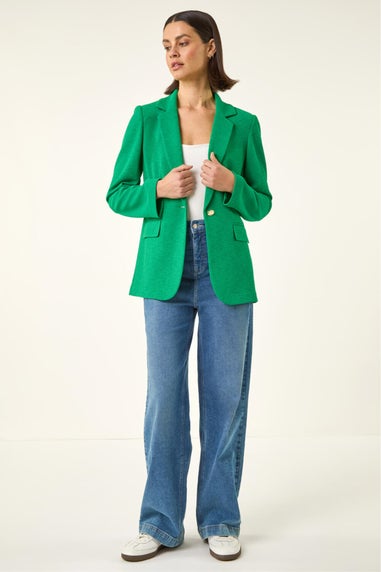 Roman Green Textured Pocket Stretch Jacket