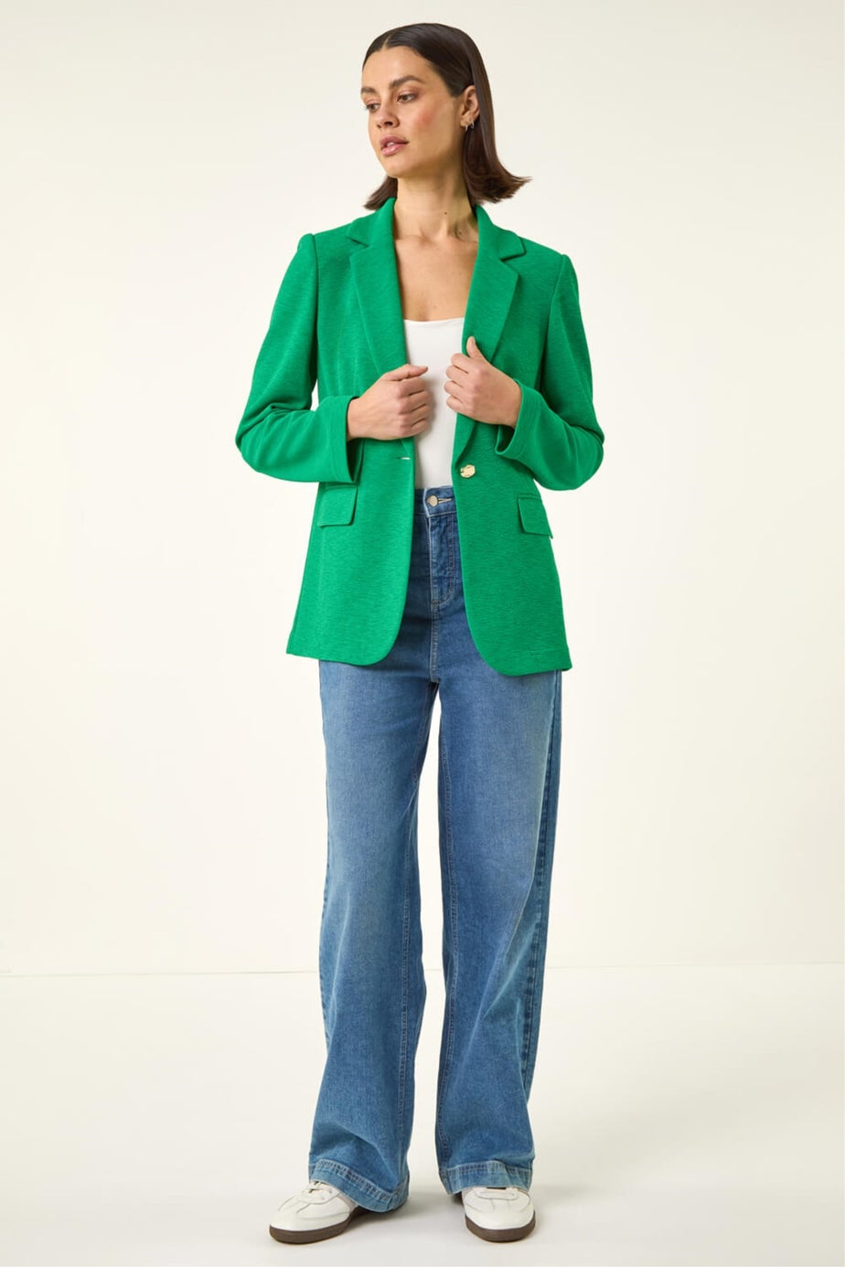 Roman Green Textured Pocket Stretch Jacket