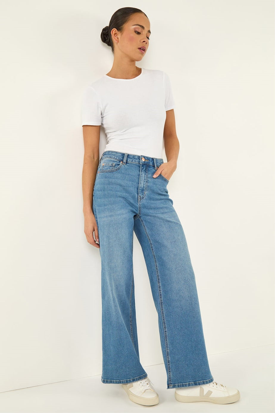 Roman Denim Petite Wide Leg Jeans