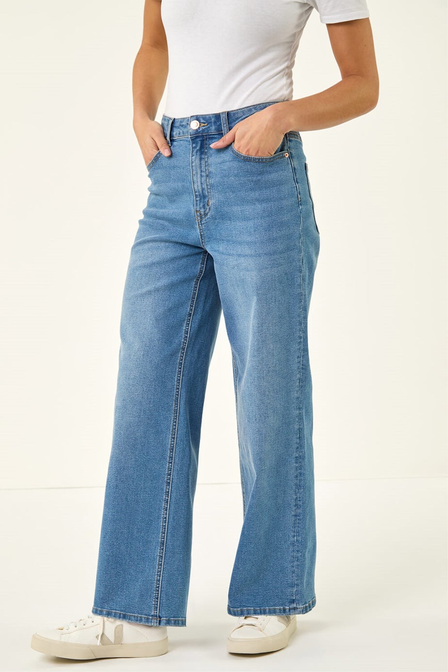 Roman Denim Petite Wide Leg Jeans