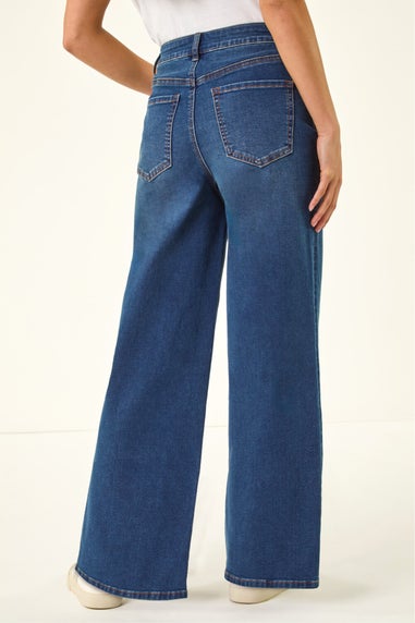 Roman Indigo Petite Wide Leg Jeans