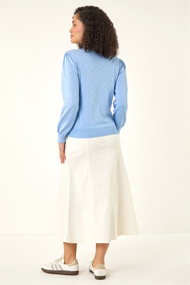 Roman Light Blue Bobble Detail Knit Jumper