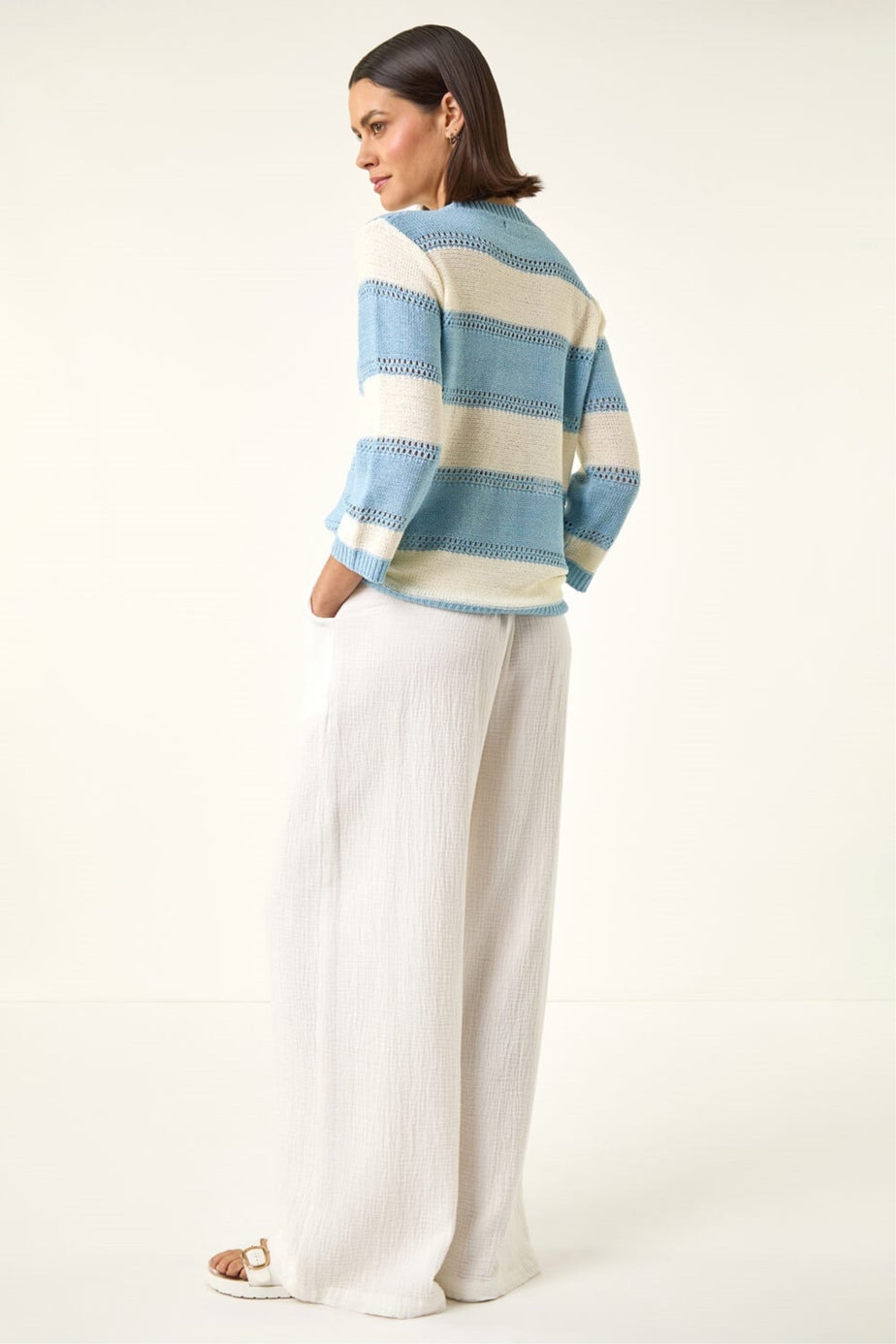 Roman Light Blue Light Stripe Knit Jumper