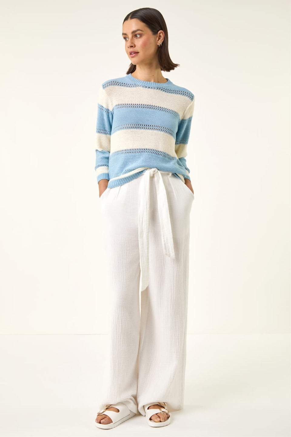 Roman Light Blue Light Stripe Knit Jumper