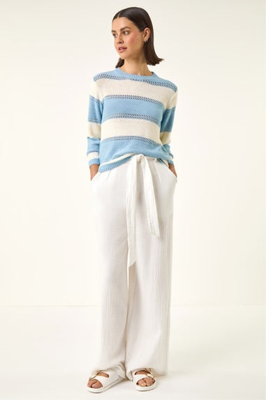 Roman Light Blue Light Stripe Knit Jumper
