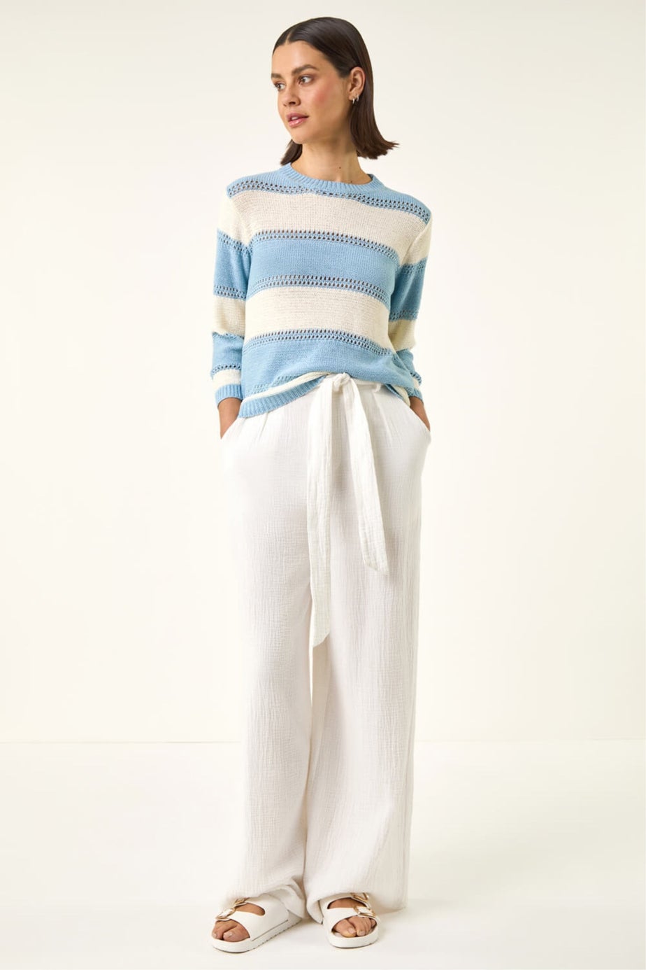Roman Light Blue Light Stripe Knit Jumper