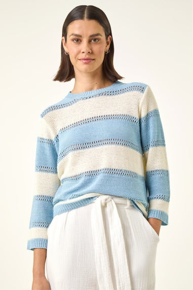 Roman Light Blue Light Stripe Knit Jumper