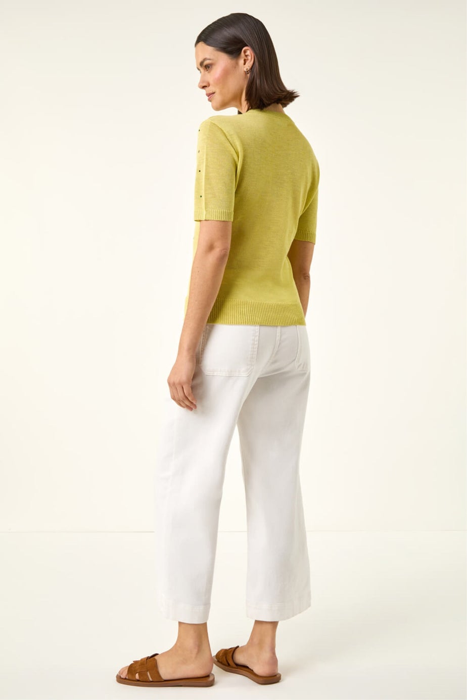 Roman Lime Scattered Hotfix Knitted Top
