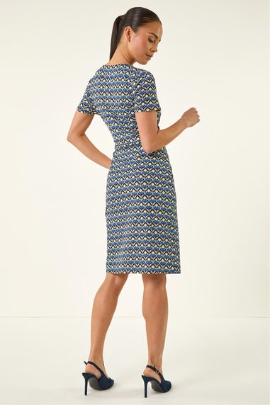 Roman Navy Petite Floral Pocket Dress