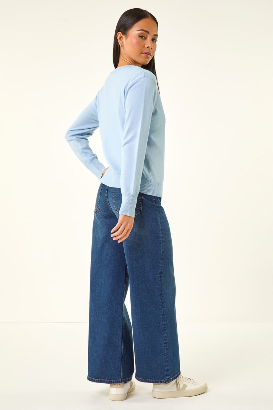 Roman Blue Petite Buttoned Cardigan