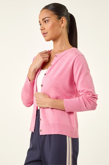 Roman Light Pink Petite Buttoned Cardigan
