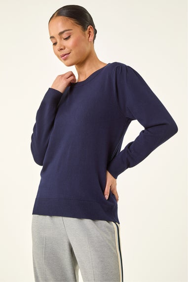 Roman Navy Petite Classic Crew Neck Jumper