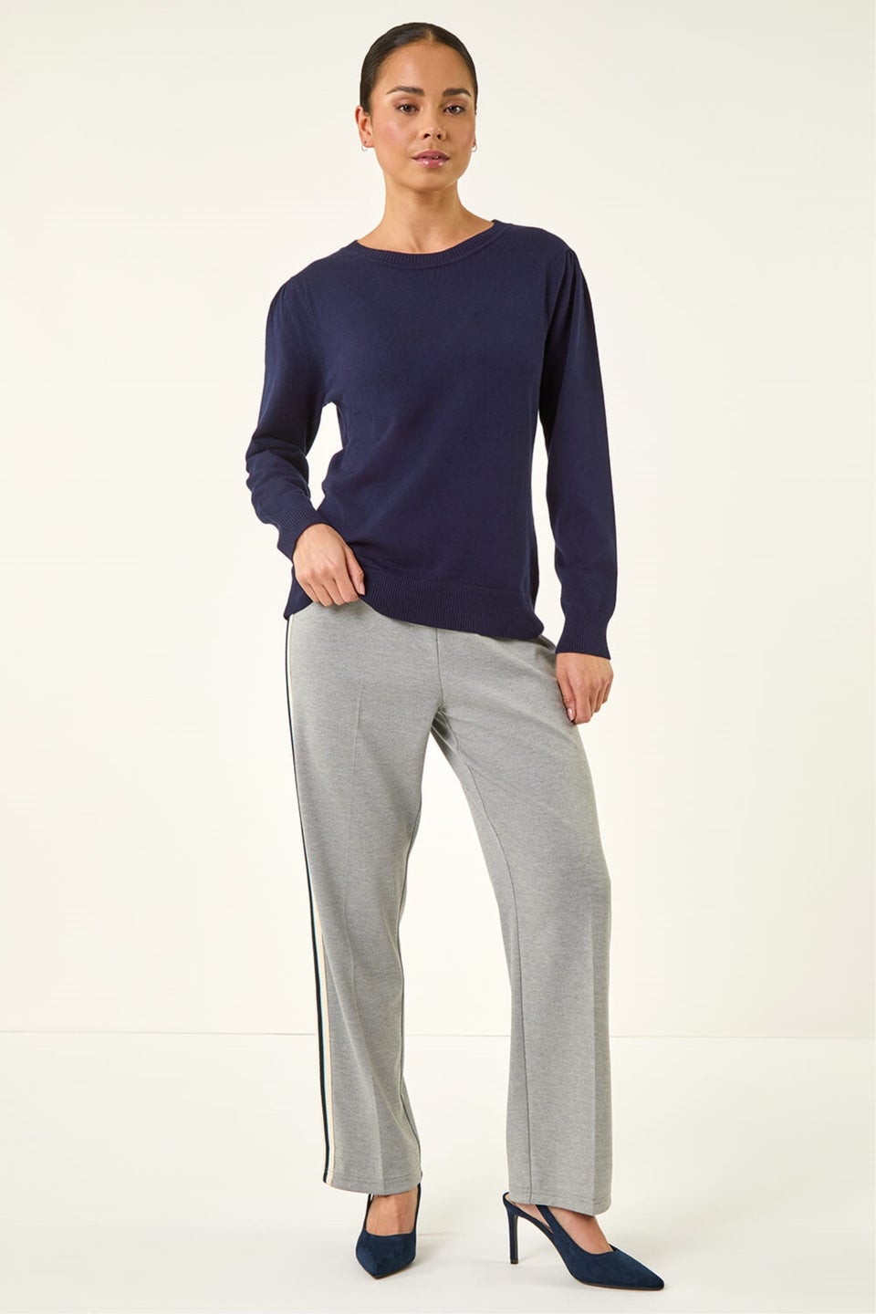 Roman Navy Petite Classic Crew Neck Jumper