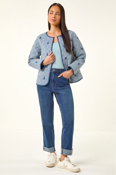 Roman Navy Petite Quilted Padded Jacket