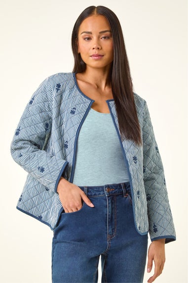 Roman Navy Petite Quilted Padded Jacket