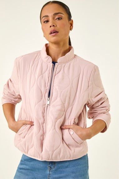 Roman Light Pink Petite Quilted Puffer Jacket