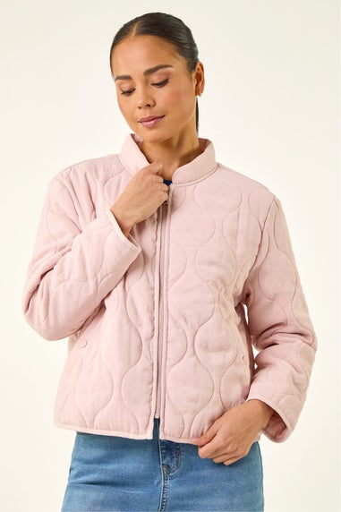 Roman Light Pink Petite Quilted Puffer Jacket