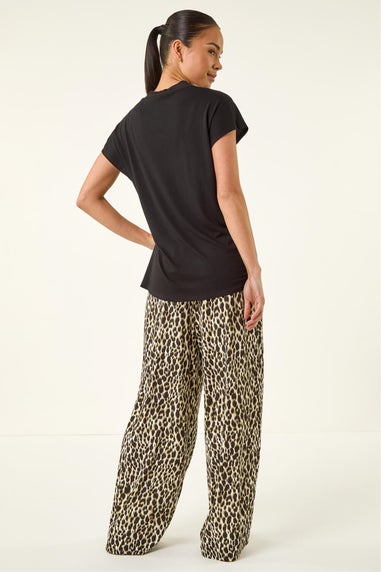 Roman Black Petite Cap Sleeve Stretch Top