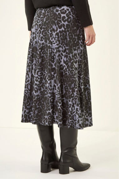 Roman Dark Grey Stretch Midi Skirt