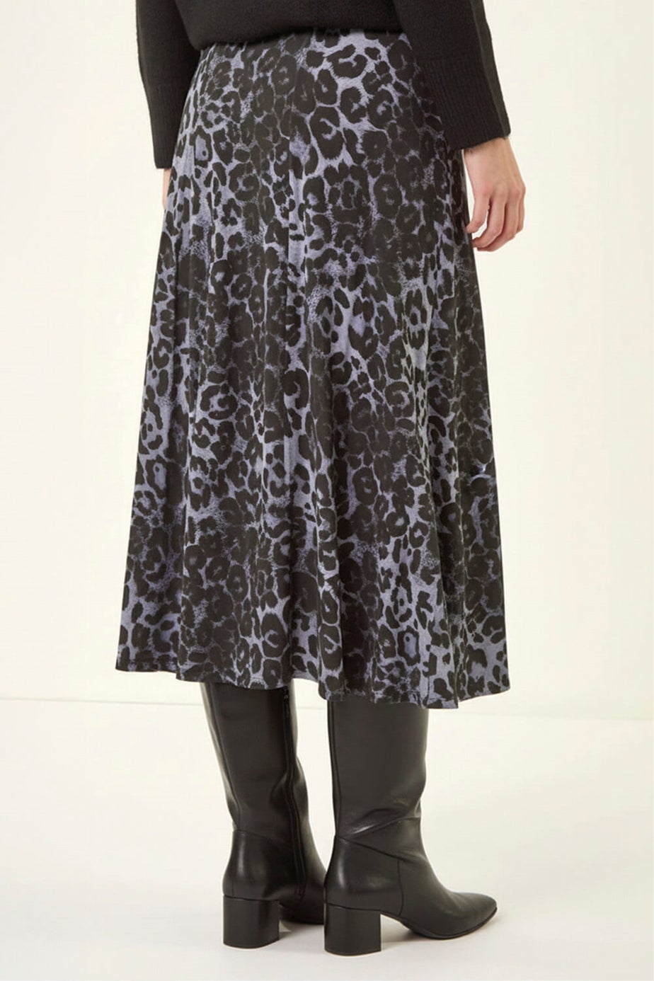 Roman Dark Grey Stretch Midi Skirt