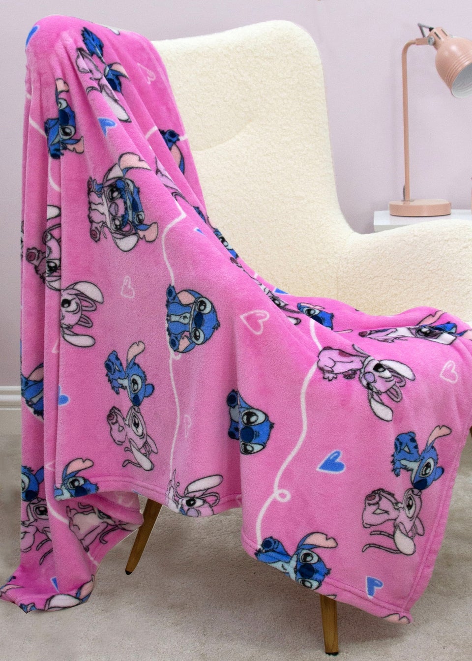 Lilo & Stitch Pink Chill Fleece Blanket