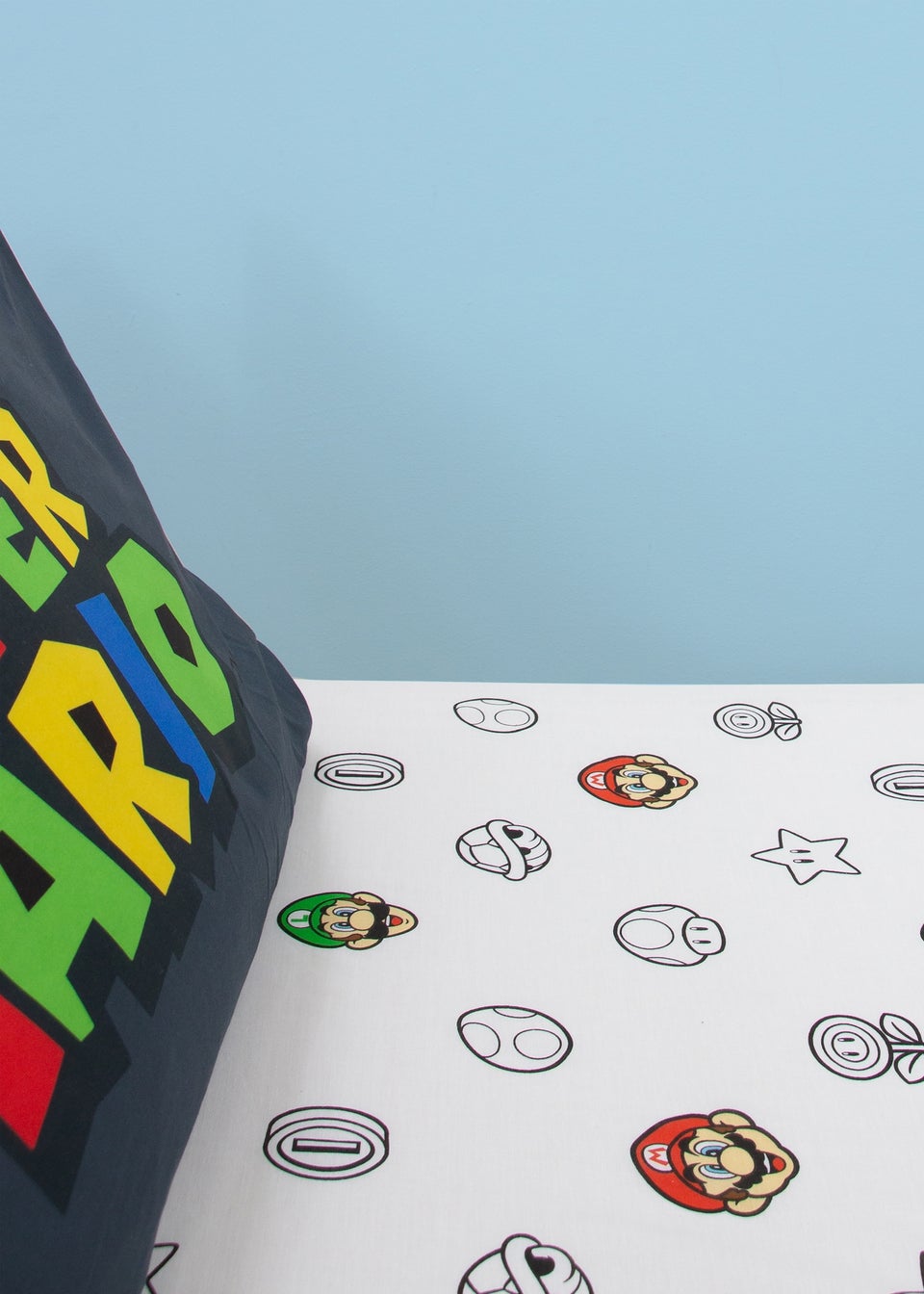 Nintendo Pair White Fitted Sheet