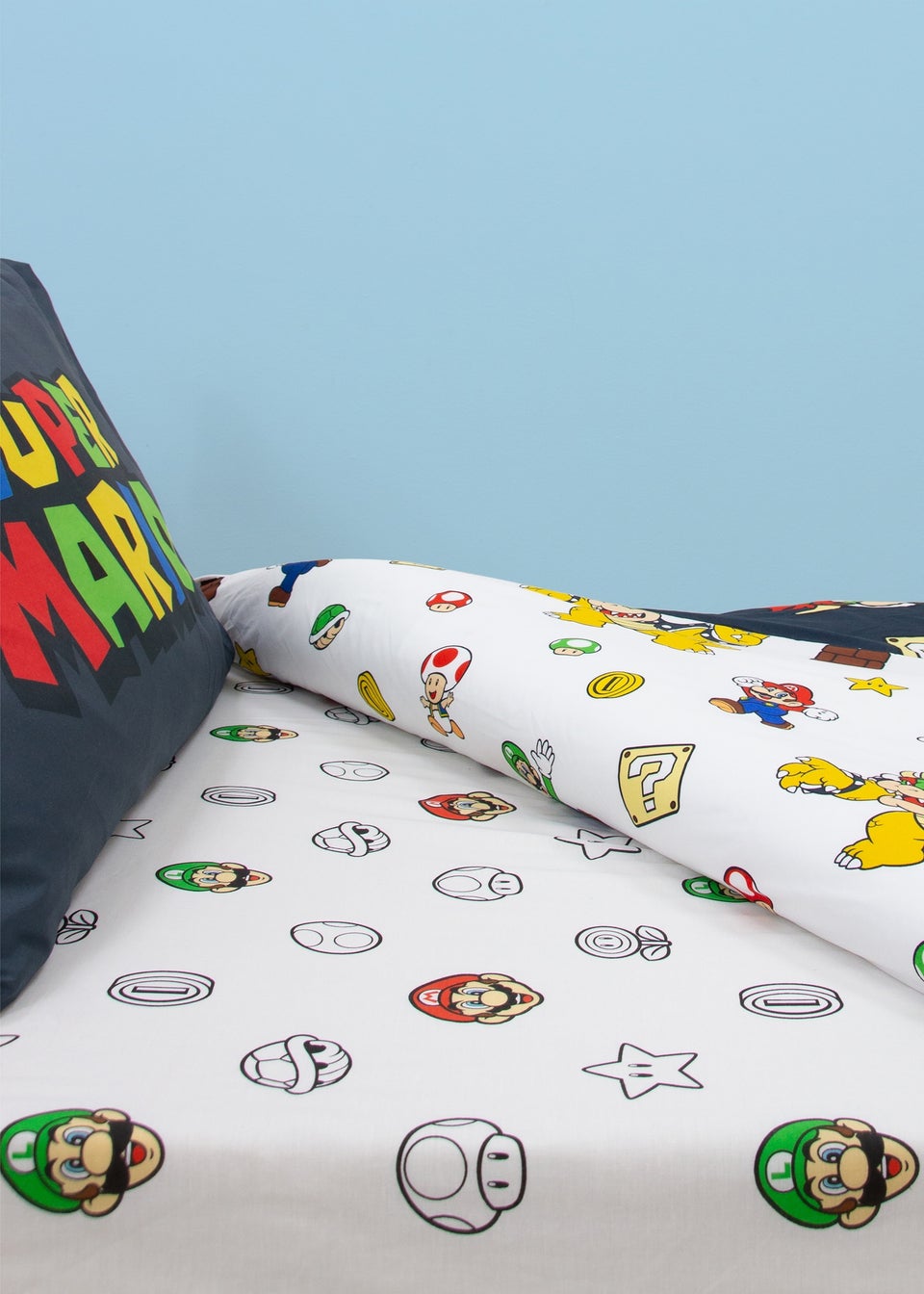 Nintendo Pair White Fitted Sheet