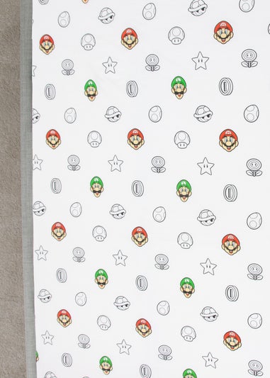 Nintendo Pair White Fitted Sheet