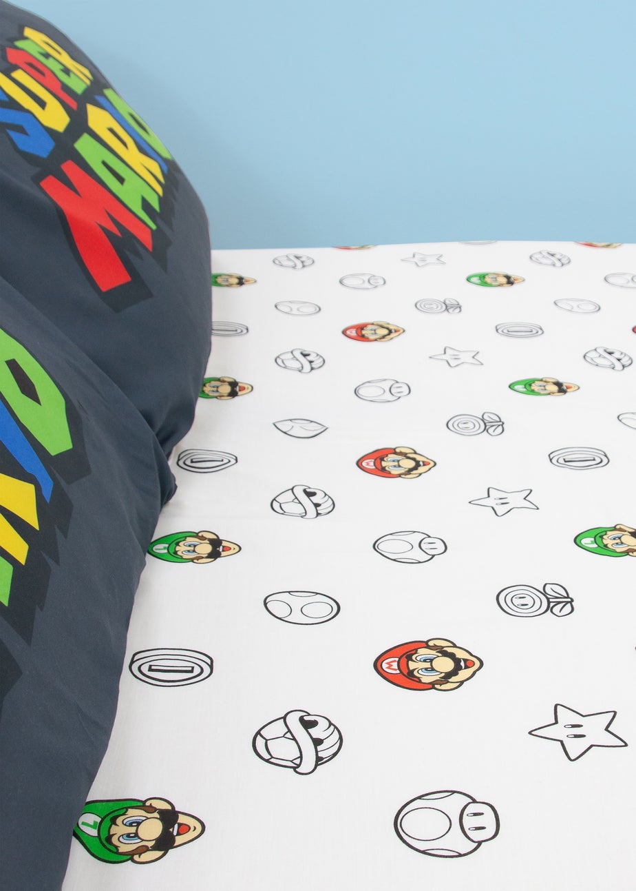 Nintendo Pair White Fitted Sheet