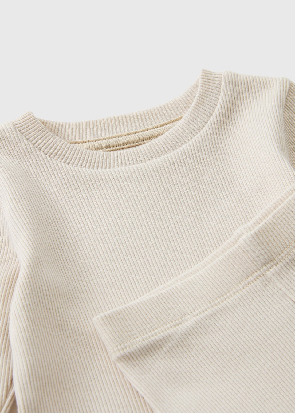 Baby Taupe Ribbed Top & Legging Set (Newborn-23mths)