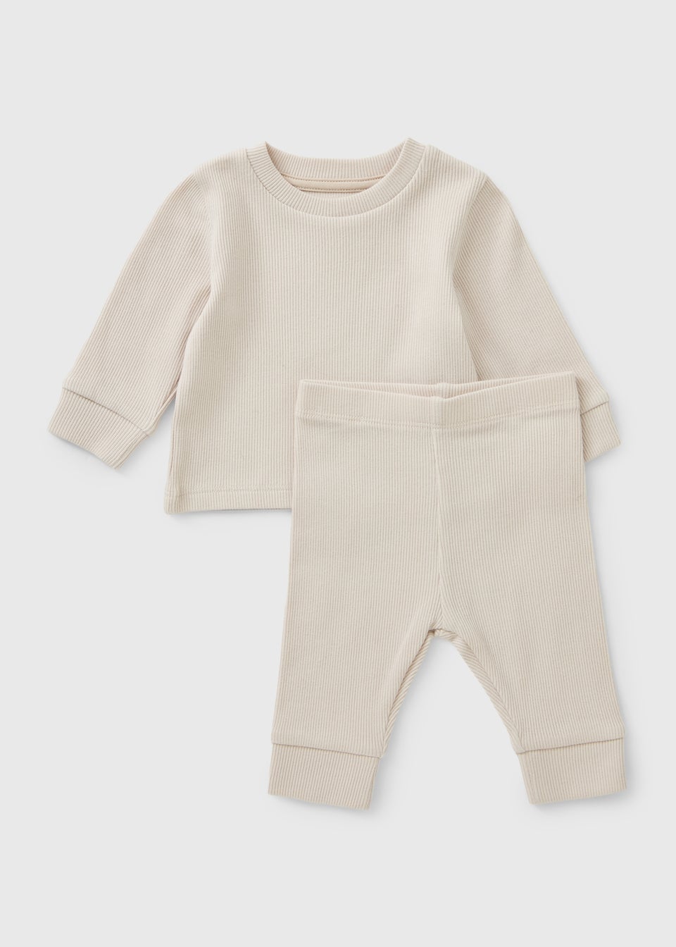 Baby Taupe Ribbed Top & Legging Set (Newborn-23mths)