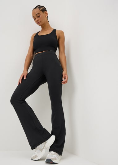 Souluxe Black Slim Flare Gym Leggings