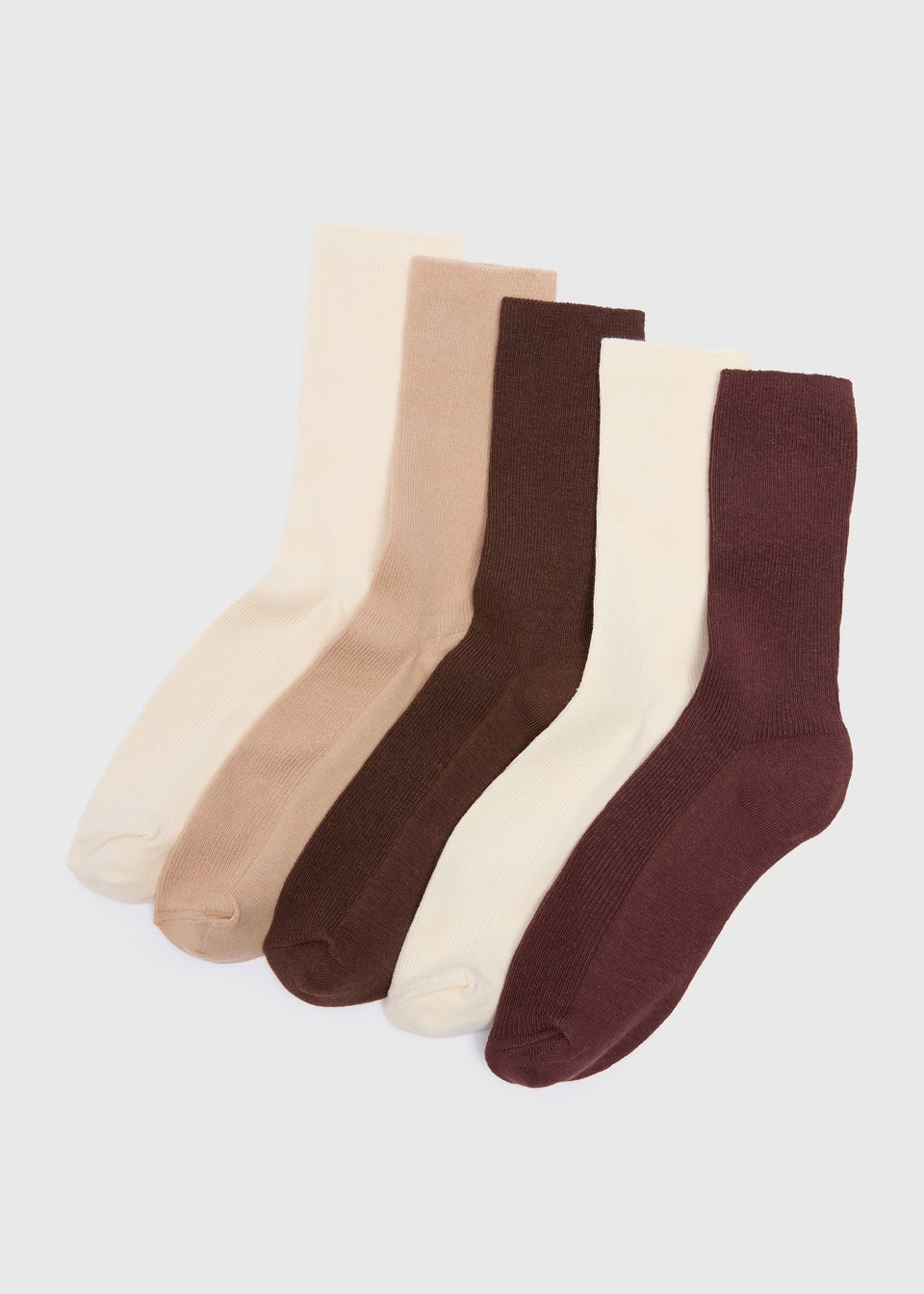 5 Pack Brown Ankle Socks
