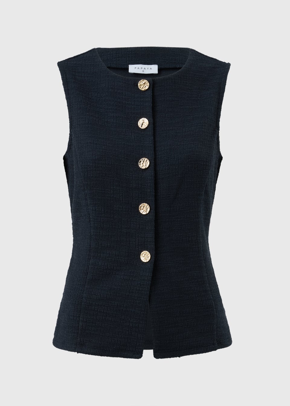 Navy Boucle Co Ord Waistcoat