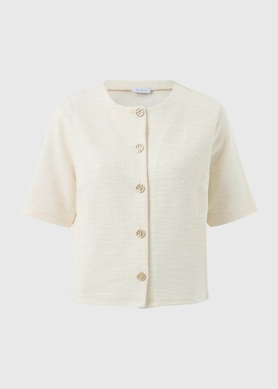 Stone Boucle Co Ord Top