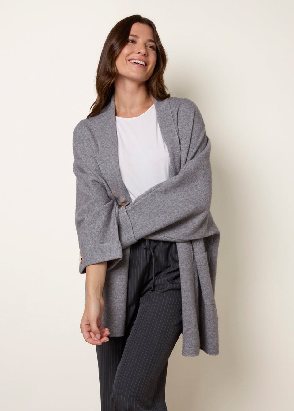 Blue Vanilla Grey Heavy Knit Cardigan