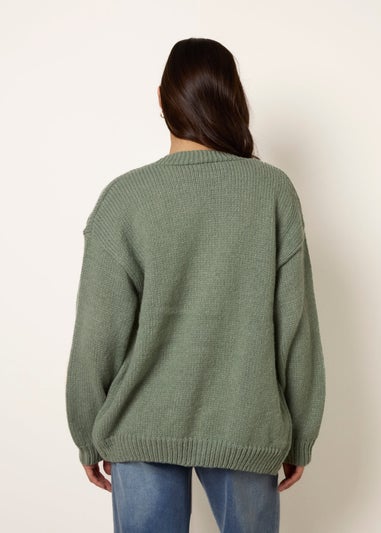 Blue Vanilla Green Daisy Large Flower Cardigan