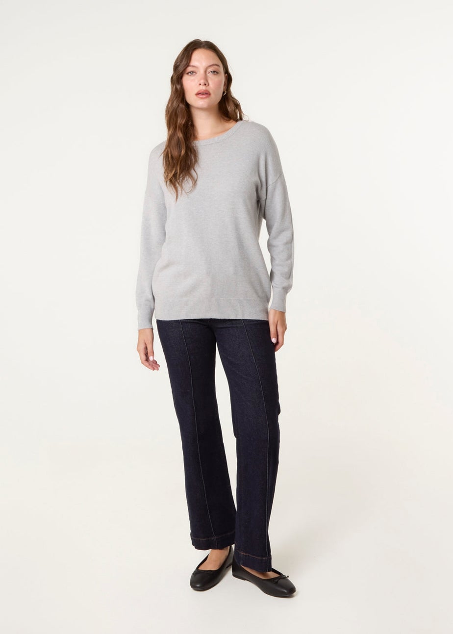 Blue Vanilla Grey Round Neck Jumper