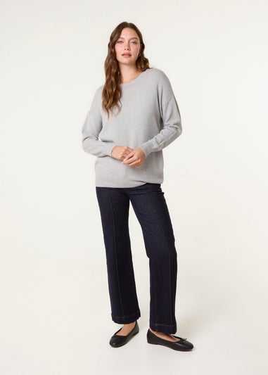 Blue Vanilla Grey Round Neck Jumper