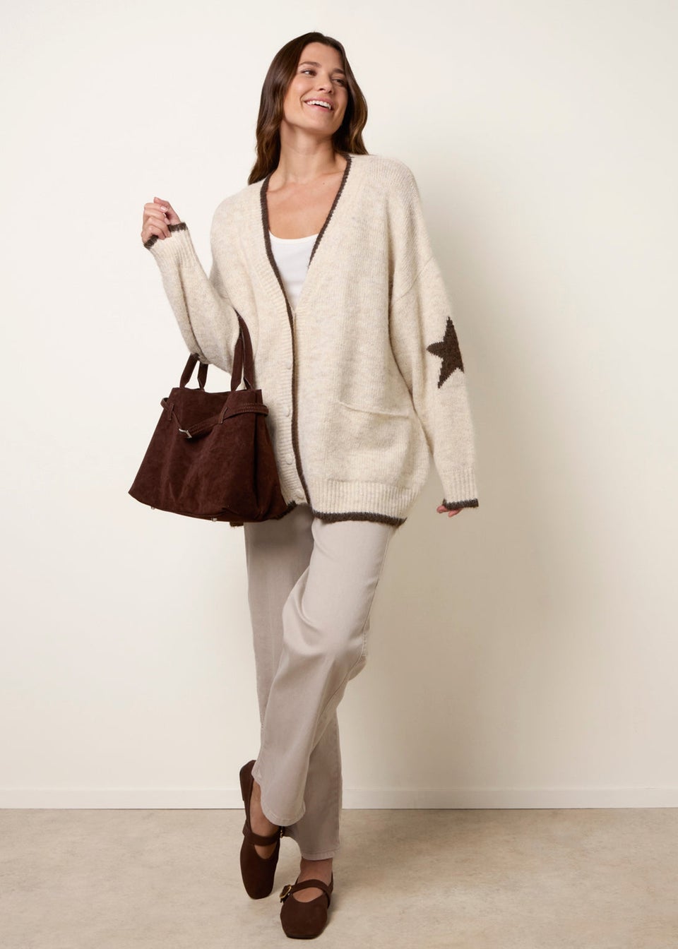 Blue Vanilla Beige Star Cardigan
