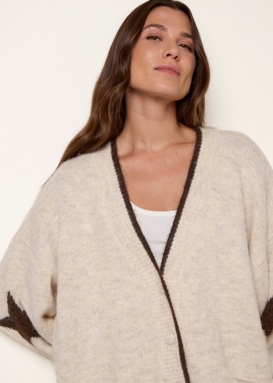 Blue Vanilla Beige Star Cardigan