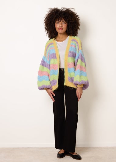 Blue Vanilla Multi Colourful Cardigan With Stripes