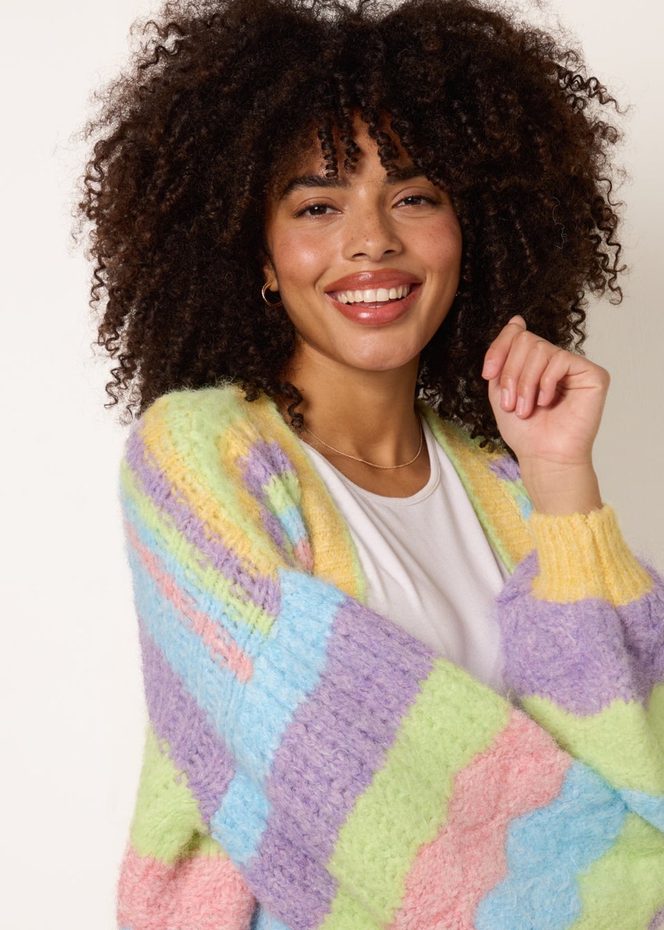 Blue Vanilla Multi Colourful Cardigan With Stripes